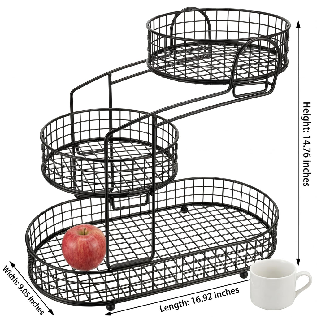 3-Tier Metal Wire Fruit Basket K691485