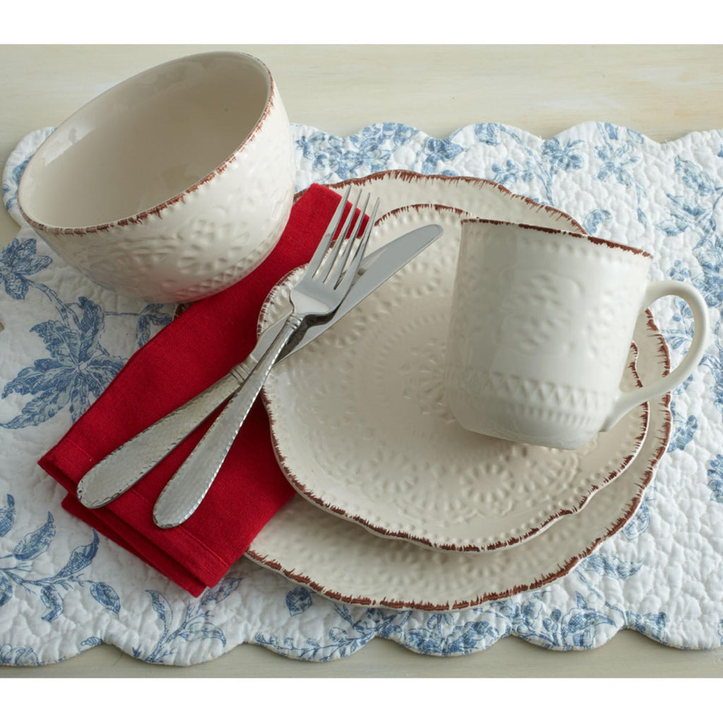 Cream 16-Piece Stoneware Dinnerware Set F12051