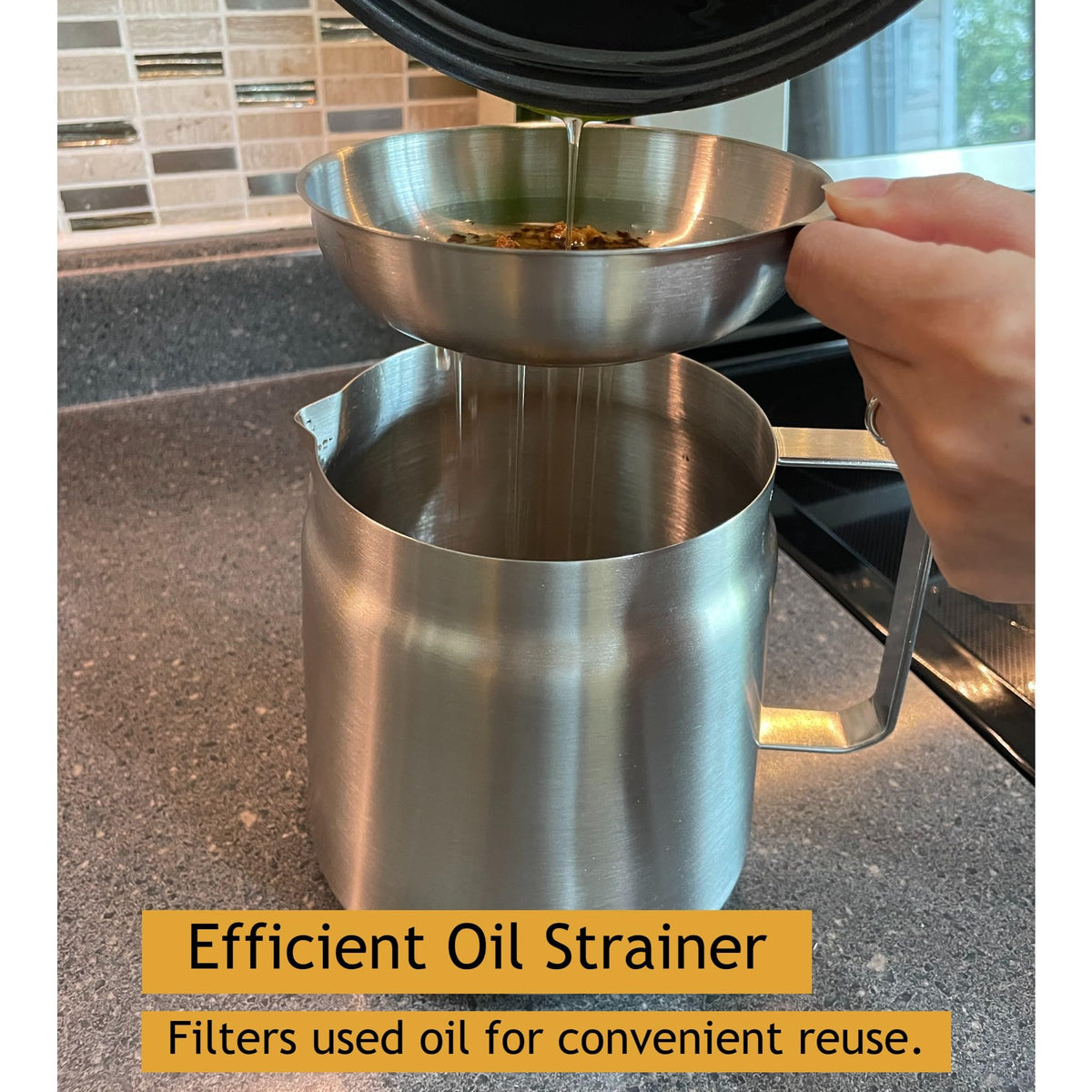 304 Stainless Steel Deep Fryer Pot with Basket and Oil Strainer, 2L F96817