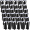 36 Pack Stainless Steel Tumblers with Lids, 20 oz, Black B852