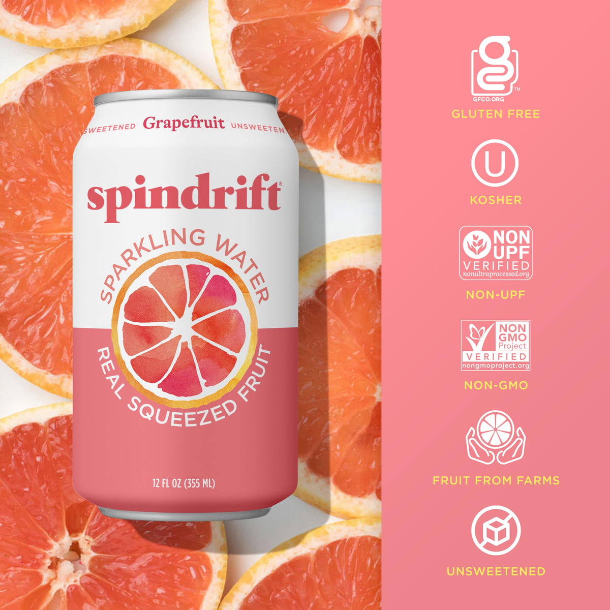 Grapefruit Flavored Sparkling Water 12 Fl Oz (Pack of 24) L590643