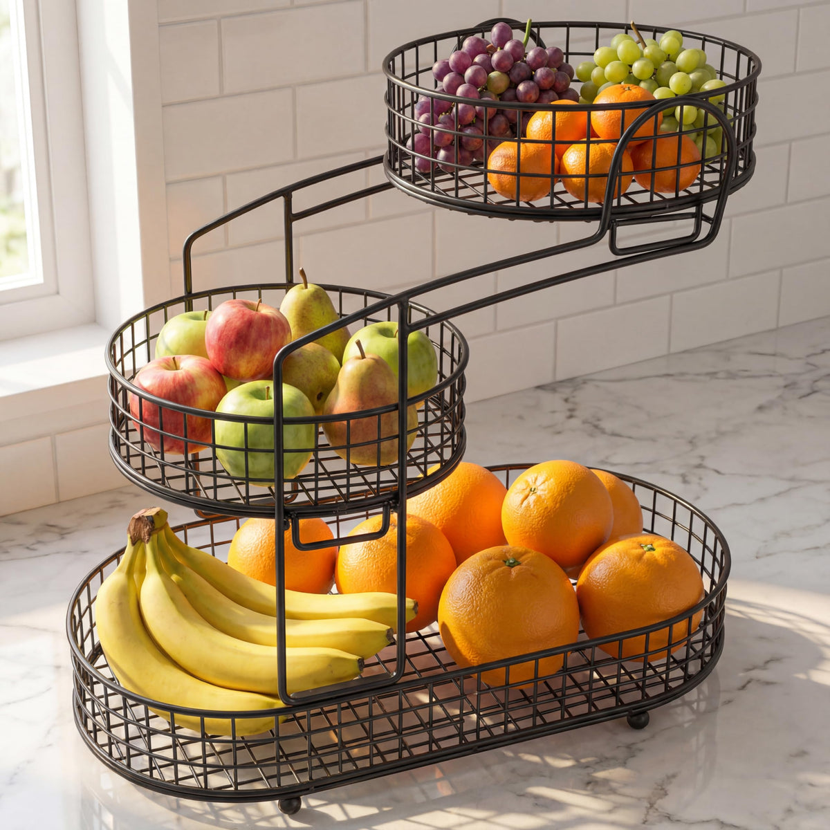 3-Tier Metal Wire Fruit Basket K691485