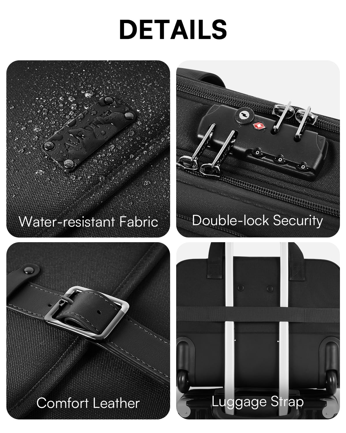 Black 16 Inch Rolling Laptop Bag L299