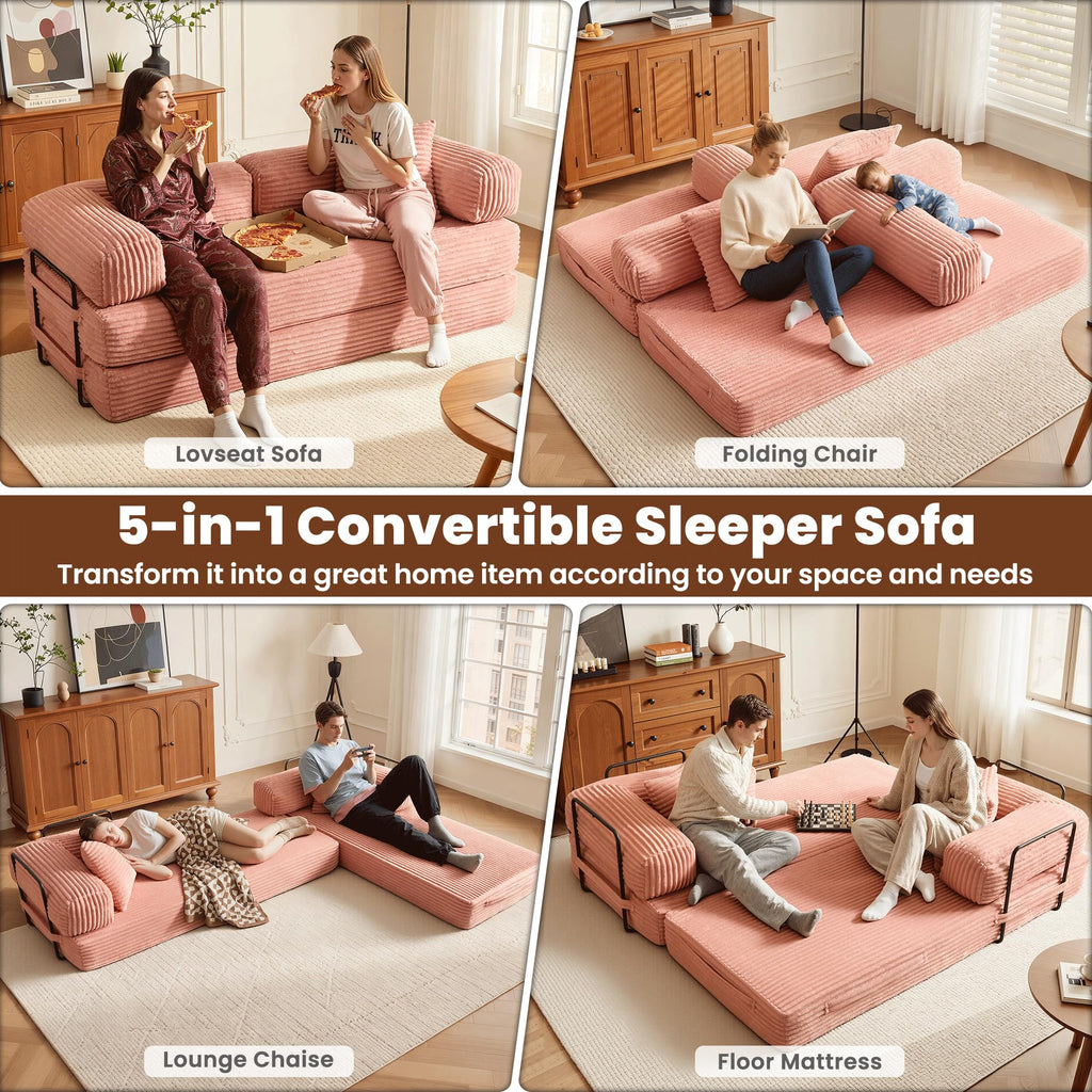 81" Folding Sofa Bed Convertible Floor Futon Lounger G6090
