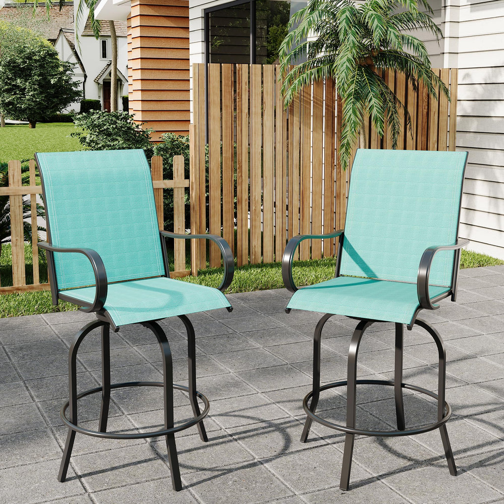 2 Piece 27.5" Patio Swivel Bar Stools K6905