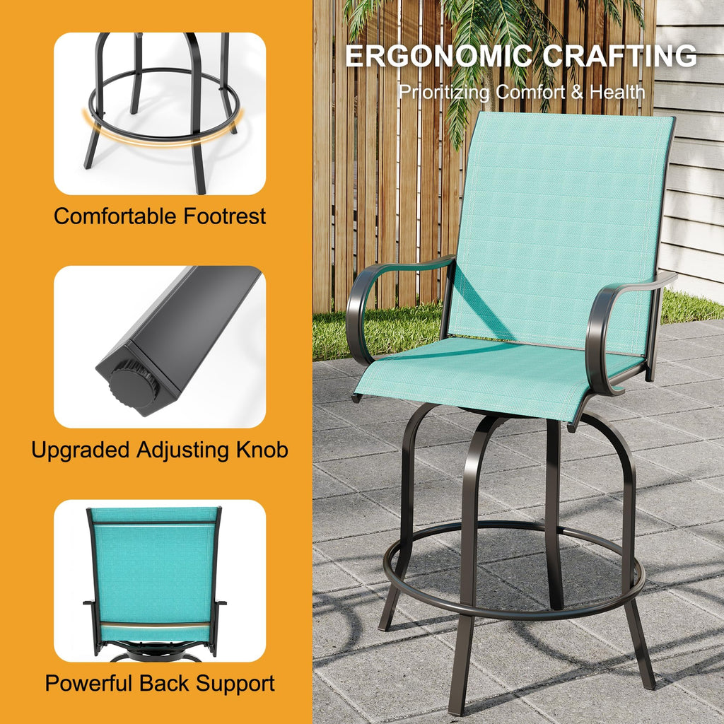 2 Piece 27.5" Patio Swivel Bar Stools K6905