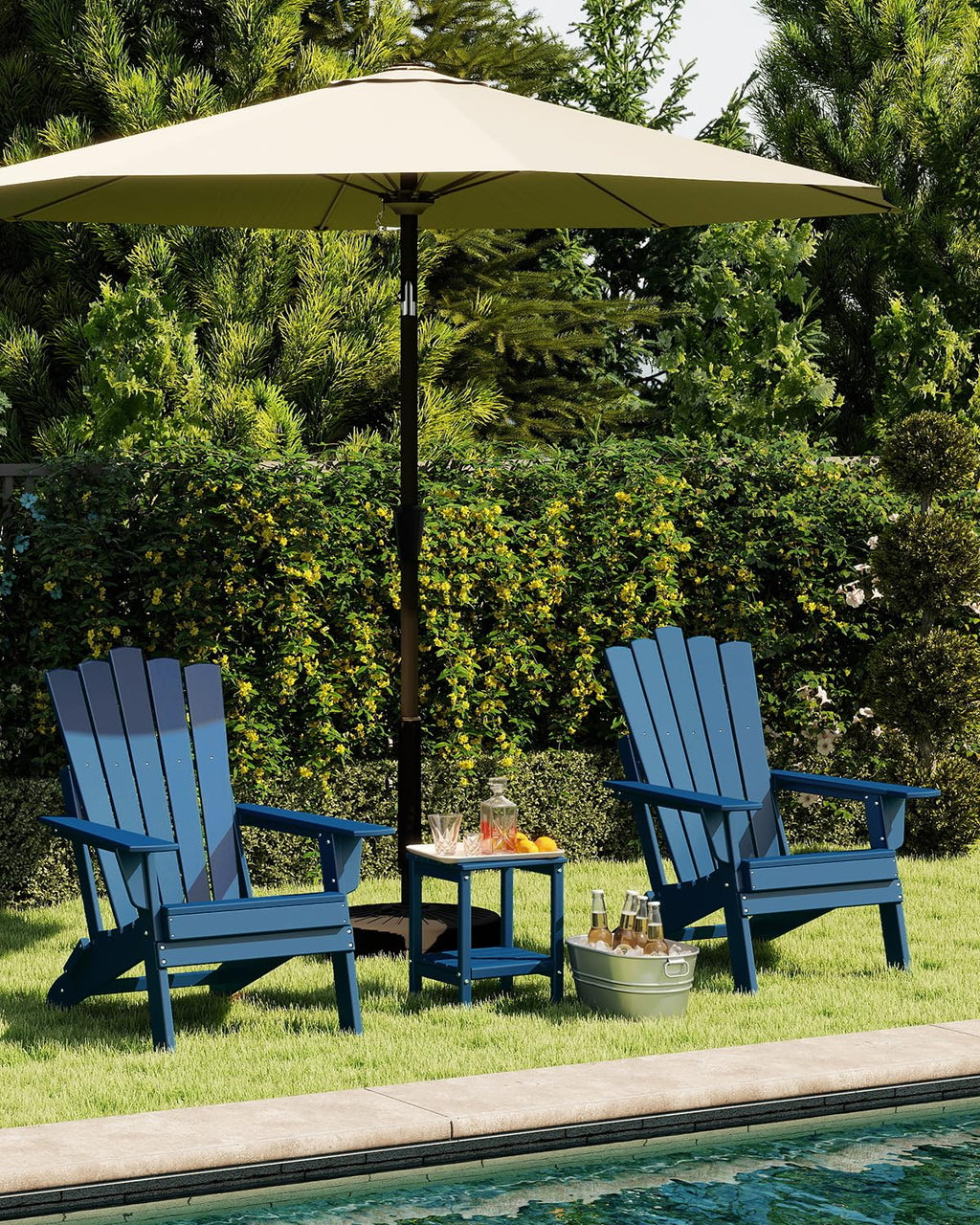 Blue Folding Adirondack Chairs Set of 2 H990