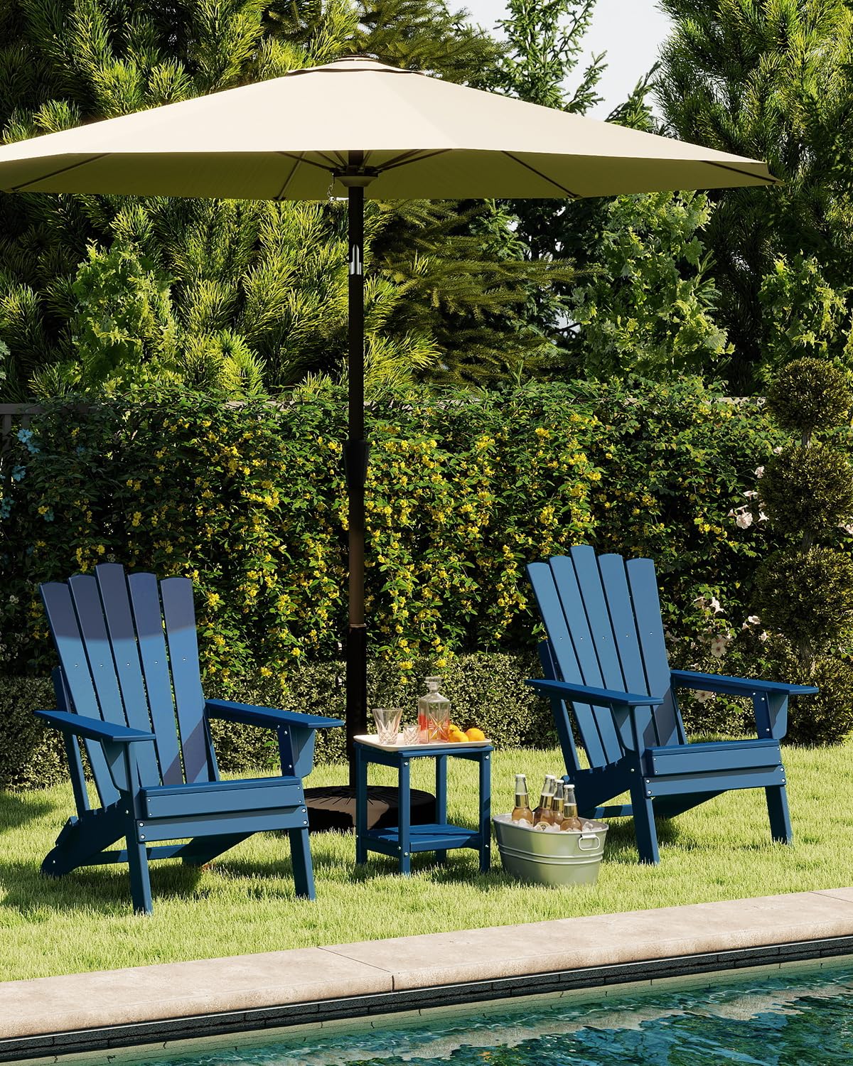 Blue Folding Adirondack Chairs Set of 2 H990