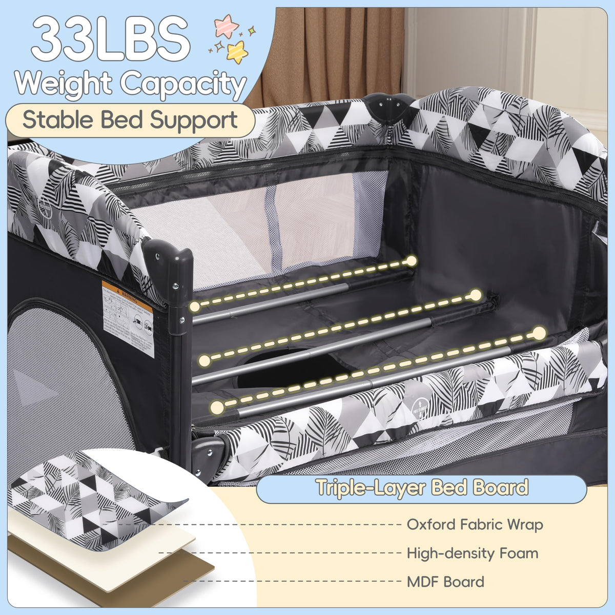 5-in-1 Pack and Play with Changing Table and Bassinet H20815