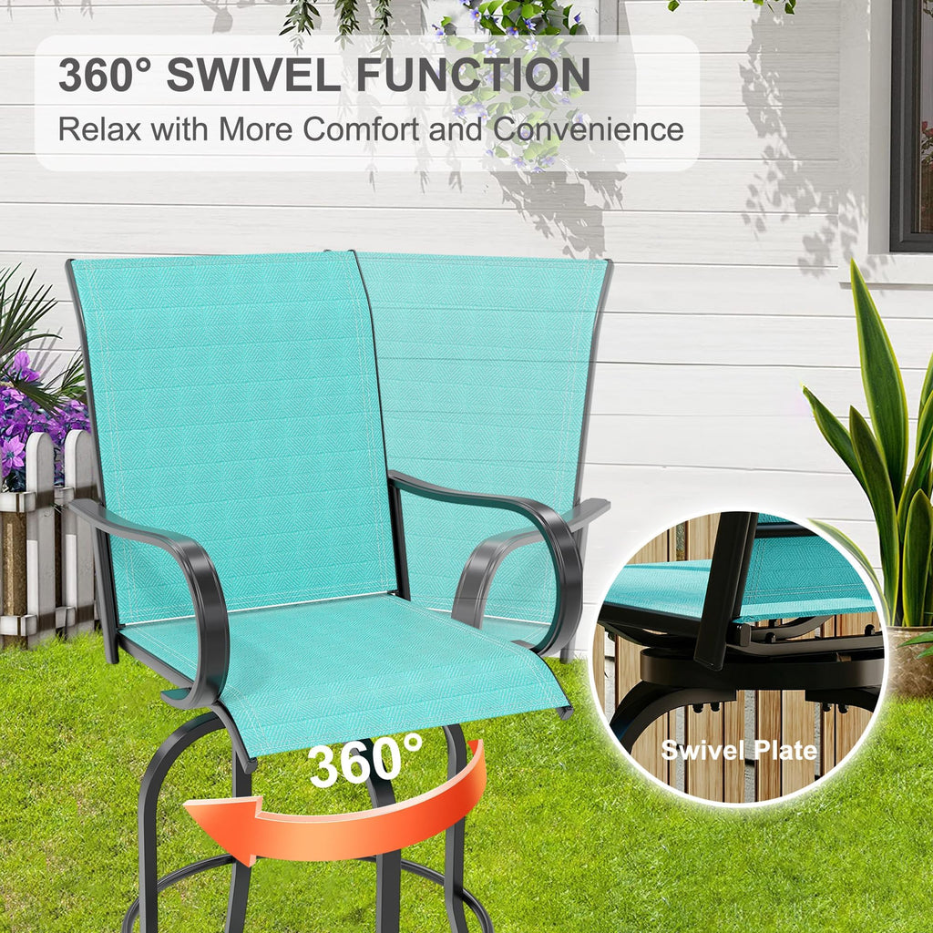 2 Piece 27.5" Patio Swivel Bar Stools K6905