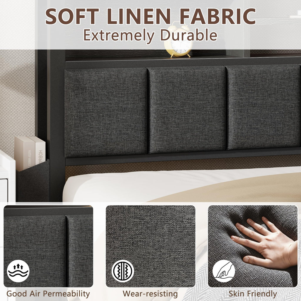Full Size Bed Frame with Headboard and Drawers V23241