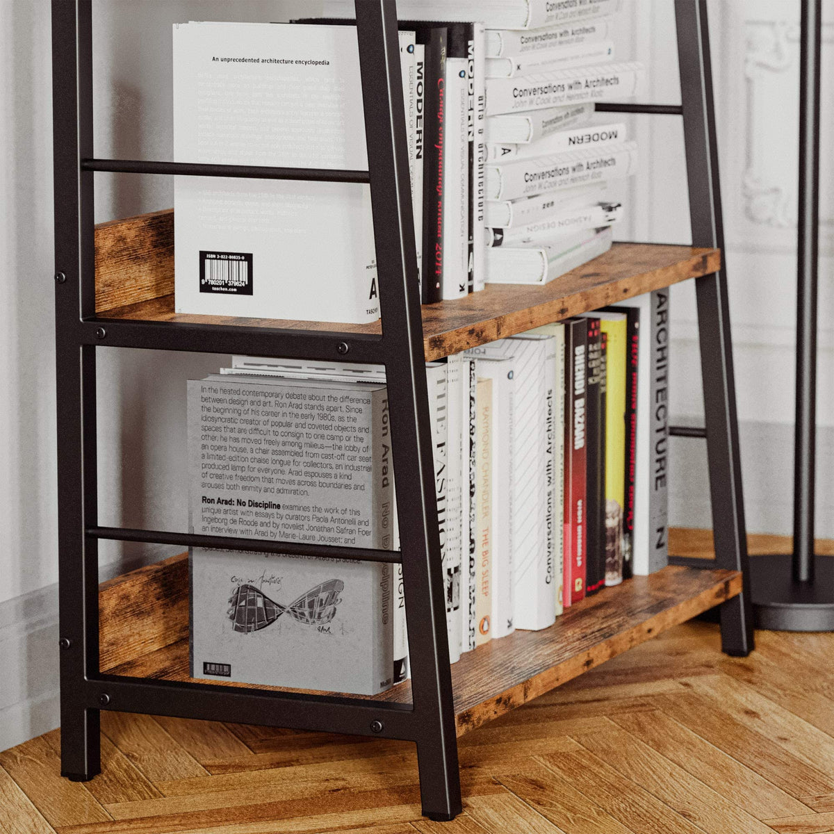 5 Tier Metal Frame Ladder Bookcase Y818697