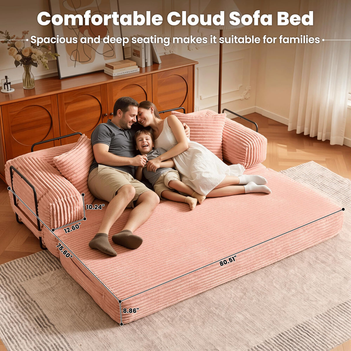 81" Folding Sofa Bed Convertible Floor Futon Lounger G6090