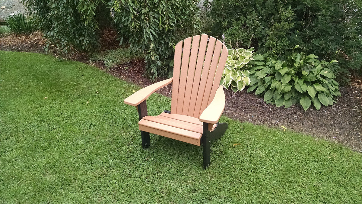 Poly Fanback Adirondack Chair with Black Frame F928